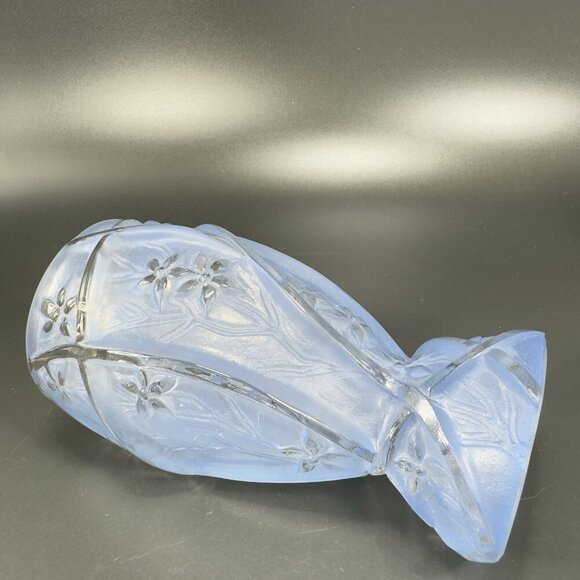 Consolidated Glass Co Line 700 Martele Frosted Blue Goblet Manganese 365nm Set 2 - Picture 15 of 16